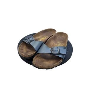 Womens Birkenstock Madrid Sandals Dark Gray Metallic Size 6